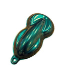 Pro Level Automotive Basecoat Paint Gallon One Twenty Eight Oz Ready To Spray Straight Outta Can With Slow Reducer And Superior Pearl Suspension For Immaculate Shop Work color chip showing iridescent teal finish.