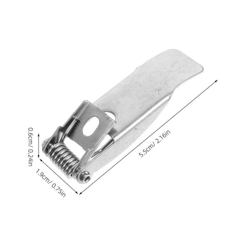 40 Pcs Downlight Spring Clips for LED Recessed Lighting Retention Clamps, galvanized metal clip, dimensions visible, side view.