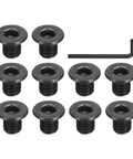 Top Shelf Grade Ten Point Nine Flat Head Socket Cap Screws 10-32 X Quarter Inch Hex Drive Machine Bolts Black Oxide Coarse Unc Killer Grip Ten Pack With Hex Spanner Solid Steel No Fluff Tool Kit in a set of ten screws with hex spanner.