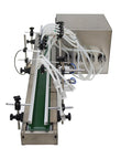 Zero Fuss Automatic Desktop 4 Head Liquid Filling Machine With Digital Controls And Rock Solid Stainless Steel Frame For Slick Dosing Of Drinks Beauty Products And Syrups 110V with filling hoses and conveyor
