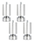 Heavy Duty Adjustable Metal Furniture Legs Set 4x 6cm Lift Alloy Threaded Feet For Sofas Tables Cabinets Wardrobes Beds Coffee Tables Anti Slip Caps
