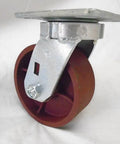 Built Like A Tank Set Of Four Five X Two Inch Swivel Casters Kingpinless Ductile Steel Frame heavy-duty 5x2 inch caster with smooth action.