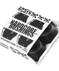 Hardcore Four Piece Black Skateboard Bushings Set With High Rebound Urethane Core in packaging