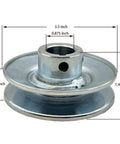 Pro Grade Single Groove V Belt Pulley For A B 5L 4L AX BX Belts, 3.5 Inch Outside Diameter, Seven Eighths Inch Bore, Carbon Steel, Dimensions