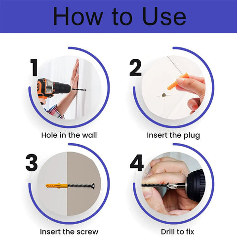 Steps for using Wood Screws Kit 300 Pcs Six Sizes Flat Head Phillips Drive Self Tapping Coarse Thread Screws For Woodworking.
