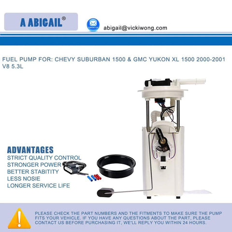 Fuel Pump E3509M Replacement Fit For 2000 2001 Chevy Suburban 1500 And GMC Yukon XL 1500 V8 5.3L with components on display