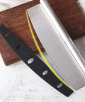 Ten Piece Pizza Cutter Sleeve Protectors With Edge Guard And Portable Design Universal Knife Guards on wooden board