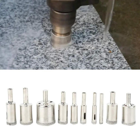 Top Pick 10 Piece Core Hole Saw Kit Featuring Durable Drill Bits Perfect For Tiles And Glass From 6 To 30mm Size With Smooth Plated Surface For Quick Precise Holes That Make Your Projects A Total Breeze Easy Setup And Reliable Performance Included. core hole saw drill bits kit for glass and tile, 6-30mm, metal