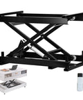 Heavy Duty Electric Scissor Lift Table With Remote And Manual Controls, Foldable Hydraulic Work Platform displayed in black.
