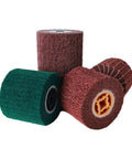 Beefy Buffing Wheel Set For Metal Polishing And Grinding With Scouring Cloth And Nylon Abrasive 80 Grit Fiber Wheel, red and green colors