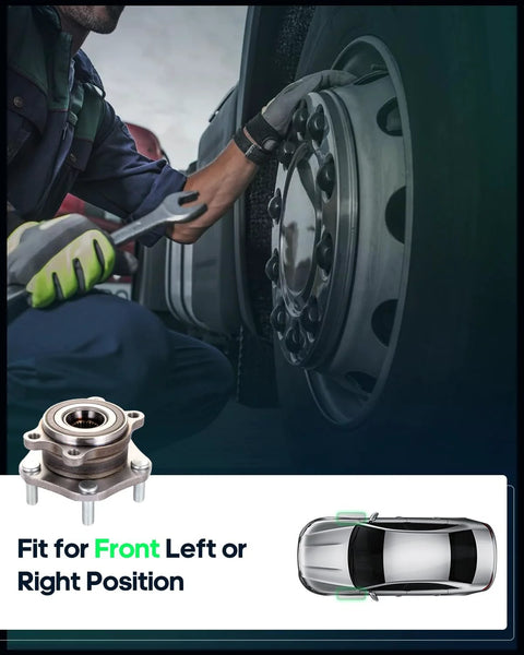 Installation of a front wheel bearing and hub assembly with ABS for Nissan Qashqai 2017 2018 Nissan Rogue 2014 to 2023