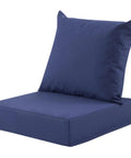 Outdoor Deep Seat Cushion Set 24 By 24 Inch Water Resistant And Fade Resistant Cushions With Removable Covers Navy Blue