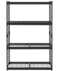 Front view of Beefy 4 Tier Heavy Duty Storage Shelving Unit For Garage Or Workshop 2400 Lbs Total Capacity Adjustable Metal Shelves