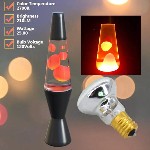 4 Pack R39 E17 25 Watt Incandescent Reflector Bulbs For Lava Lamps And Glitter Lamps, Dope Yellow Glow, lava lamp example