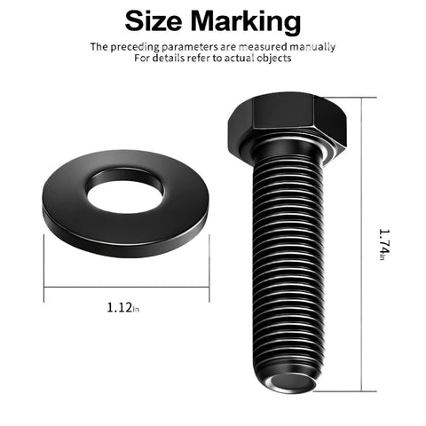 Replacement Blade Bolt And Washer Kit 3 Pack For Lawn Mower Decks, DIY Ready OEM Quality Hardware, Easy Install, 1.74in bolt and 1.12in washer