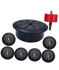 Black TV Cord Hider Kit With 2-38 Inch Cable Concealer And Grommet For Conference Tables, Easy Wire Tidy Setup To Hide Messy Cords And Keep Your Space Sleek And Super Clean Today. Black PP cable grommet kit with 60mm hole saw and six inserts