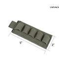 Tactical 12 Gauge Shotgun Shell Holder for Rifles Cordura Nylon Pouch Holds 5 Rounds with Velcro Back Attachment Ranger Green