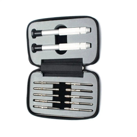 Open case displaying 24 Piece All In One Eyeglasses Repair Kit With Sunglasses Screwdriver Set For Quick Repairs Lightweight And Portable