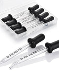 8 Pack Glass Pipette Droppers With Bent And Straight Tips, 1 Ml Measuring Eyedroppers for essential oils, crafts, and lab work