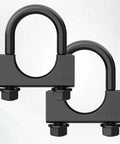 Heavy Duty 1.25 Inch Exhaust Clamps U Bolt Saddle Type Stainless Steel With Anti Corrosion Black Finish 2 Pack Muffler Clamps