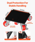 Heavy Duty Furniture Dolly With Five 360 Swivel Wheels, Carbon Steel Panel Lift Slider Set for Appliances close-up view
