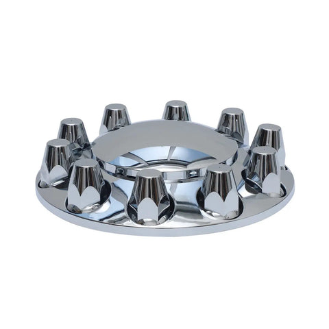 Chrome Plated ABS Front Axle Covers Kit For Semi Trucks With Thread-On 33mm Lug Nut Covers
