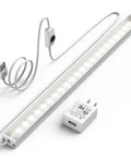 Under Cabinet LED Lighting 12 Inch Light Strip Bar Daylight White 5000K Dimmable USB Plug In Light For Kitchen Shelf Desk Display Case Thin Low Profile.