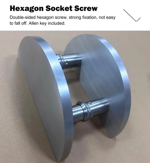 Heavy Duty Aluminum Door Pull Handle, Double Sided Push Pull For Front Doors And Glass Doors, Large Half Round Door Pulls