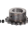 Heavy Duty 16 Tooth Roller Chain Sprocket With 3 By 8 Inch Pitch, 22mm Bore, 6mm Keyway, 19mm Hub, 52mm Outer Diameter, Made From A3 Carbon Steel