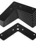 10 Pack Black Flat Corner Brace 4x4 Inches L Shaped Stealth Speed Mending Plate For Wood And Furniture 33 Lb Load Per Pack Cold Rolled Steel