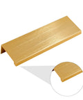 10 Pack Finger Edge Pull Handles 80mm Brushed Gold Aluminum Edge Pulls Right Angle Cabinet Hardware