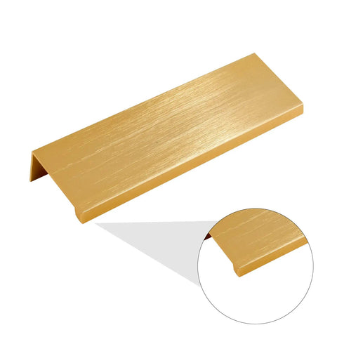 10 Pack Finger Edge Pull Handles 80mm Brushed Gold Aluminum Edge Pulls Right Angle Cabinet Hardware