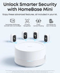 Security Camera Kit With Four Cameras Wireless Indoor Outdoor Surveillance System with HomeBase Mini shown