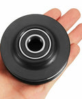 Sliding Barn Door Wheel U Groove Guide Pulley Roller Bearing Hardware For Closet Cabinet Window in hand, black zinc alloy and nylon