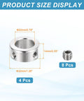 Stainless Steel Shaft Collar 4 Pack Heavy Duty For Gearboxes And Machine Tools 20mm Inner Diameter 32mm Outer Diameter 14mm Thick Double Hole Bore Locking Collars For Shafts, 20mm ID, 32mm OD