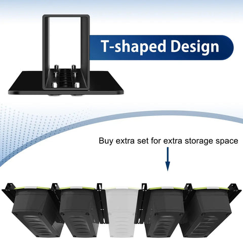 Diagram of Heavy Duty Ceiling Garage Storage Rack With 17 Inch Adjustable Overhead Tote Rail System Modular 6 Bracket Sets