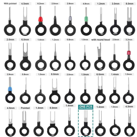 Assorted pin extractors from 60 Piece Terminal Removal Tool Kit For Car Wiring And Electrical Connectors Pin Extractor Terminal Puller Depinning Tool Set With Single Double And Three Pin Extractors And Casing Tools For Quick Easy Pin Removal Must Have Gear
