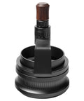 Game Changing 58mm Espresso Puck Distributor Tool With Adjustable Height And Eight Precision Needles, black finish, top view.