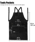 Heavy Duty Leather Welding Apron With Six Pockets For Pro Welders, Heat Resistant And Flame Retardant Gear, 24x42 Inches, Black
