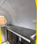 Kickstart Your Side Gig With This Rock Solid Custom Concession Food Truck Trailer Loaded Up With A Full Stainless Steel Mobile Kitchen view of the interior counter.