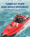 Jet Powered RC Boat With LED Lights 30 KMH Speed Remote Control Turbojet Boat For Lakes Pools Salt Water All Water Ready