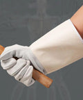 Heavy Duty Welding Gloves For MIG And Stick Welding, Built To Take The Heat, 13.8 Inch Gauntlet Cuff, leather material, holding tool