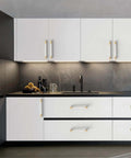Top Tier Gold And Nickel Knurled Cabinet Handles Heavy Duty Kitchen Pulls No Sweat Install 3 Inch Centers 10 Pack on modern kitchen cabinets.