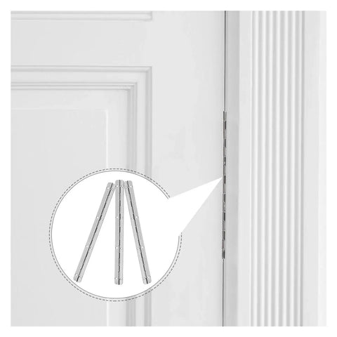 Stainless Steel Self Closing Reversible Door Hinge Set For Cabinet Doors Built Tough Heavy Duty Long Hinge 3 Pack on white door
