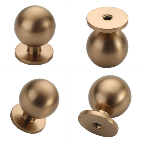 Sweet 10 Pack Champagne Bronze Cabinet Knobs, 1.2 Inch Round Drawer Knobs For Cabinets And Dresser, various angles