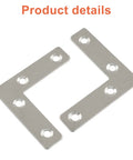 10 Pack Stainless Steel L Brackets Set Heavy Duty Corner Brace Plates With Screws 60mm By 60mm flat mending brackets, top view