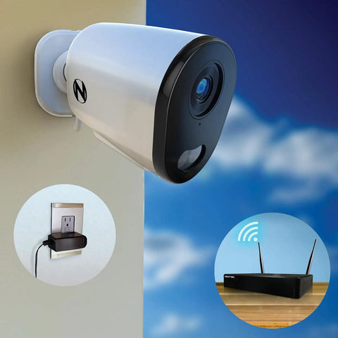 10 Channel Bluetooth Video Home Security System With 8 Plug In WiFi 2K HD Spotlight Cameras For Indoor And Outdoor Use