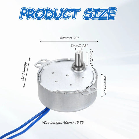 Low Speed Synchronous Motor Ac 100 To 127 Volt 50 60 Hertz Super Slow 4 To 4.8 Rpm Clockwise Counterclockwise 4 Watt D Shaft size