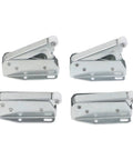 Push To Open Cabinet Latch Set Four Pack, Spring Loaded Door Catch Hardware in durable steel, shown with sleek modern fit.