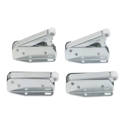 Push To Open Cabinet Latch Set Four Pack, Spring Loaded Door Catch Hardware in durable steel, shown with sleek modern fit.